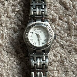 Anne Klein New York vintage silver diamond swiss watch one‎ size length: 6in